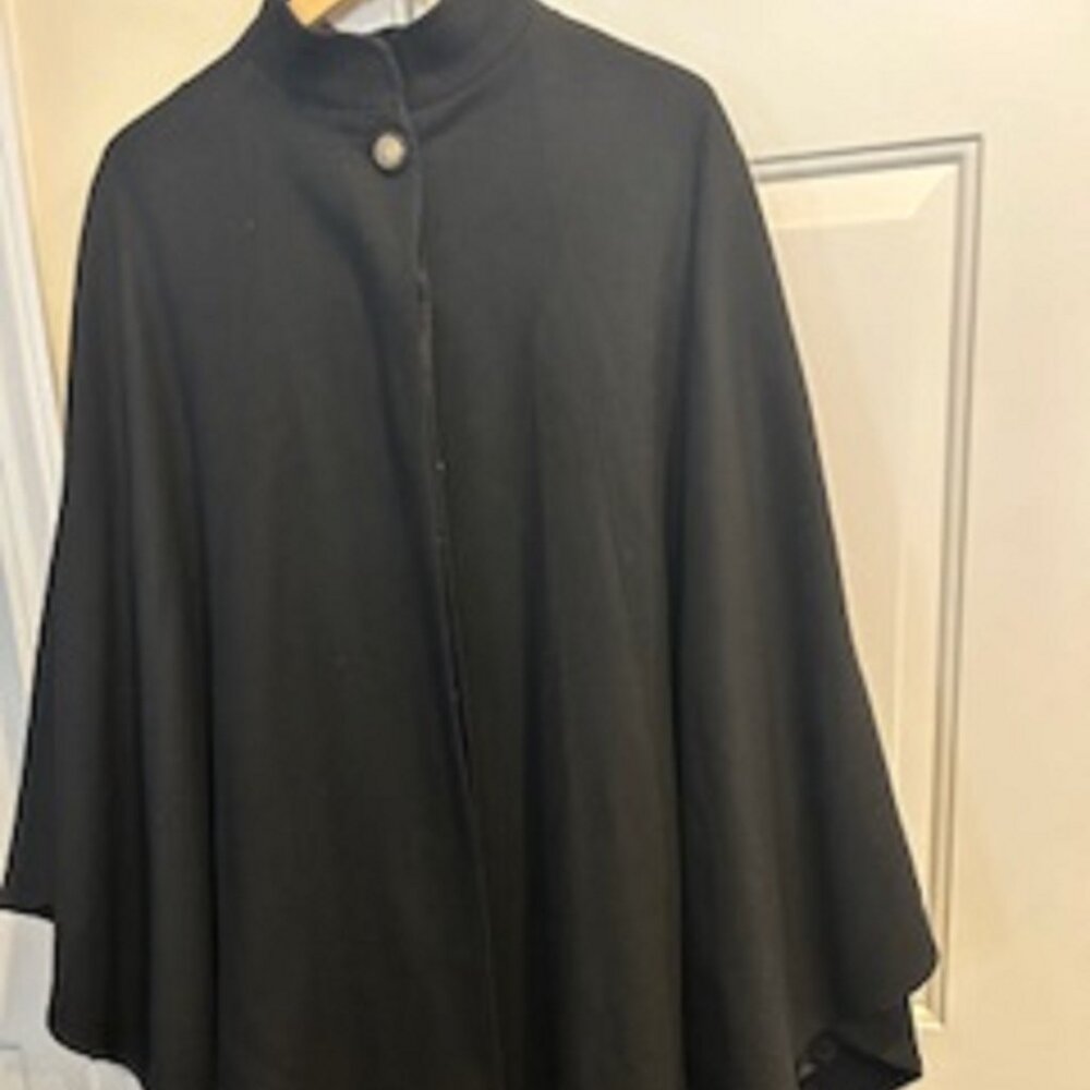 Women's Cape (Brand: Elegant Fashions) One Size Fits Most Black Button Enclosure
